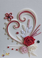 Quilling cards 卷纸纸艺花朵卡片。