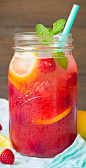Sparkling Raspberry Lemonade - this is so vibrant and refreshing, I could drink this all summer long!: 