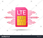 3G, 4G, 5G, LTE Sim Card set : 3G, 4G, 5G, LTE Sim Card set. Mobile telecommunications technology symbol.