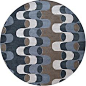 Hand-tufted Contemporary Canum Grey/Blue Zealand Wool Abstract Rug (6' Round)