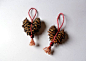 Pine Cone Christmas Heart Ornament Rustic by WestTwinCreationsLLC: 