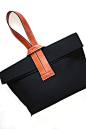 The CrissCross Bag by Quote leather n canvas Black