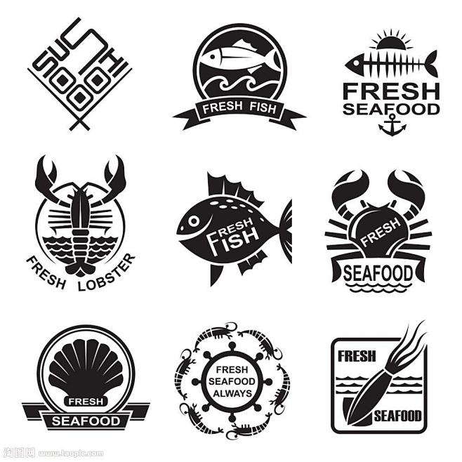 海鲜美食logo设计