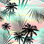 夏季热带棕榈树无缝模式