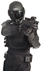 Nanotechnology Combat Armour 3, future soldier, future warrior, post-apocalyptic, helmet, future cop, future police, black clothing, weapon, gun, exoskeleton, military