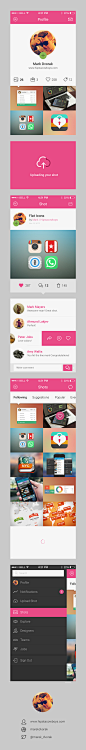 Dribbble应用概念PSD | GraphicBurger