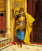 leseanthomas:


Mind-blowing oil paintings by Austrian/Jewish painter, LUDWIG DEUTSCH, LEON GEROME & RUDOLF ERNST in the late 1800s:

 The subject, “The Palace Guard” were depictions of North African medieval Muslims, THE MOORS, who settled in & r