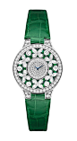 Graff Diamonds Emerald Butterfly Watch in white gold