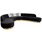 Biarritz Sectional - Curved Sectional with Brass Base - ModShop