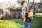 A father with toddler children outside in spring nature. by Jozef Polc on 500px