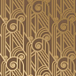 Volute Art Deco Design Wallpaper in Mahogany | Bradbury & Bradbury