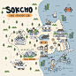 map illustration of the Sokcho in Korea