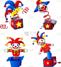 小丑,马戏团,盒子,玩具,儿童,人,男孩,女孩,白昼,布置