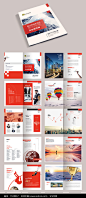 整套红色简约创意企业文化画册宣传册图片