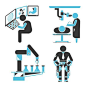 robotic surgery icons Illustration