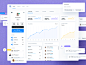 S. Dashboard - Real Project blue white cards chart analytics instagram purple designer interface ux ui dashboard