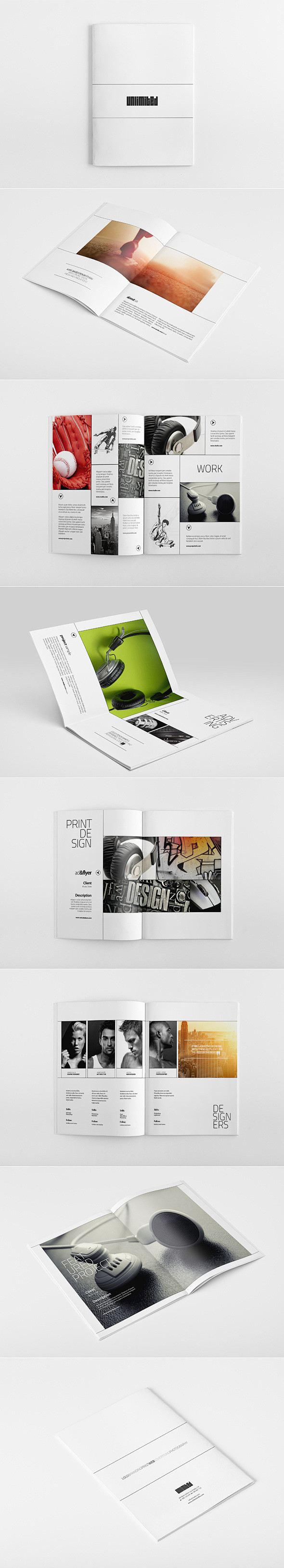 创意画册 设计排版简洁封面白色内页设计书...