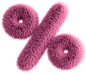 Pink Fluffy Percent Symbol