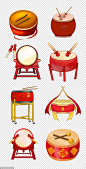 源文件-新年 中国鼓 红色鼓 传统鼓 中式 PNG免扣设计素材