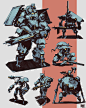 Mechs & Bots II Sci-fi characters iteration, Hue Teo : Some mechs and bots iteration