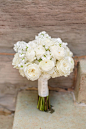bouquet; white rose bouquet for church wedding