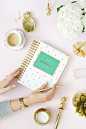 I want everything in this pic!! 2015-2016 ACADEMIC DAILY Simplified Planner - Gold Pineapple: 