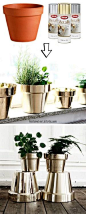 Metallic Plant Pots DIY: 