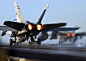 militaryarmament:

Boeing F/A-18 Super Hornet taking off.
