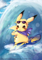Surfing Pikachu by sunshineikimaru