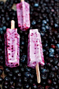 Blueberry Sour Cream Popsicles | Healthy Summer Dessert | FamilyFreshCooking.com #july4th