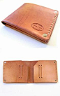 Oiled Leather Bifold Wallet. Nice slim minimalist mens wallet from San Filippo Leather.-SR