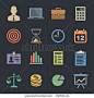 Business Icons. Flat Metro Style Icon Set. Vector illustration. - stock vector