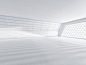 Abstract modern architecture background, empty white open space interior with windows and concrete walls. 3D rendering