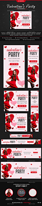 Valentines Day Party Banners - Banners & Ads Web Elements