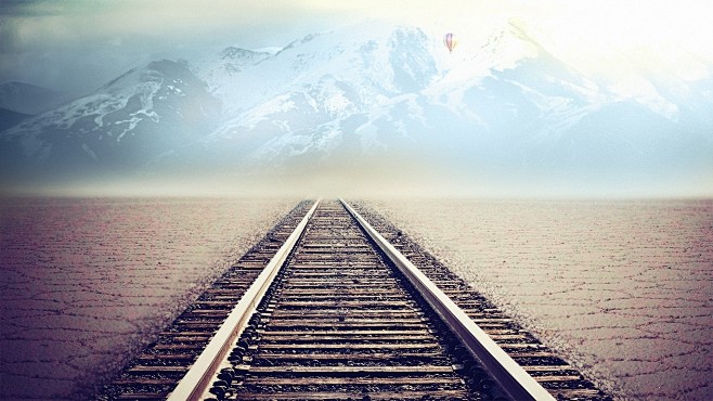 背景 海报背景 雪山 冬季 铁路