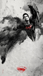 #蝙蝠侠大战超人# 首页接好，中国水墨风蝙超海报高清图来了！单人双人任你挑！不说了，我去换屏保了～ #谁会赢#
