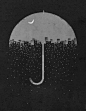 创意插图 城市与伞