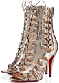 Louboutin silver lace up high heel “Azimut” Booties