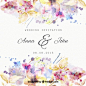 Floral wedding invitation in watercolor style