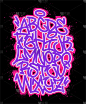 Handwritten graffiti font alphabet. Vector illustr