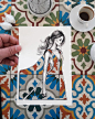 Beautifully Illustrated Cut-Out Dresses gain life with Creative Backgrounds