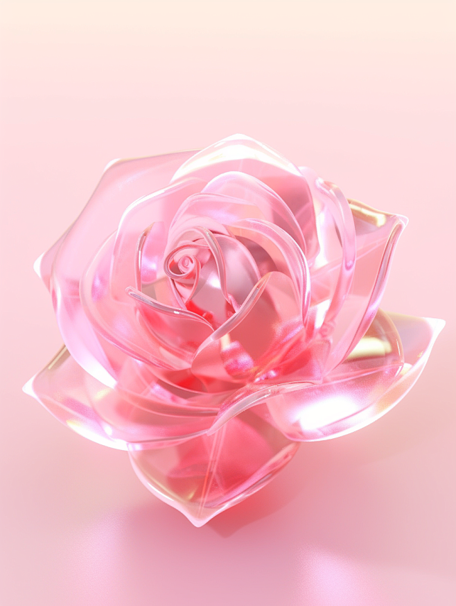 a 3D rose lying on t...