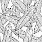 seamless abstract black and white leaves pattern, 