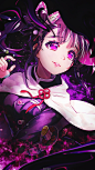 Anime 1080x1920 anime Kimetsu no Yaiba anime girls purple background hunter signature vertical