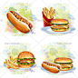 Ai/Eps矢量餐饮美食快餐图片海报广告设计素材披萨热狗汉堡青椒-淘宝网