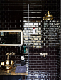 black tiles + gold