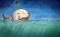 water animals fail funny whales moustache artwork drawings hats anthropomorphism sea - Wallpaper (#271540) / Wallbase.cc