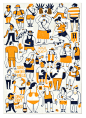 Barcelona : Tourists, hipsters and other creatures. Screen prints for Mitte Barcelona gallery exhibition. 2014.