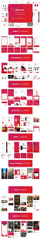 红色格调多用途 APP UI 套件 REDS UI Kit [SKETCH]