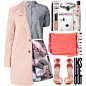 A fashion look from November 2014 featuring crop shirts, pink coat and short a line skirt. Browse and shop related looks.